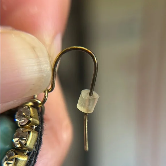 Anthropologie Elegant Turquoise and Green Statement Earrings - Picture 10 of 13